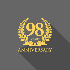 anniversary logo ribbon wreath flat 98
