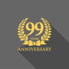 anniversary logo ribbon wreath flat 99