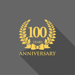 anniversary logo ribbon wreath flat 100