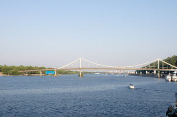 City view on Dnipro river in Kyiv, Ukraine
