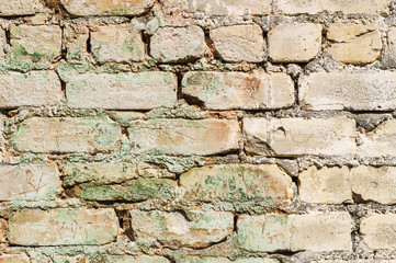 Detail of old weathered brick wall