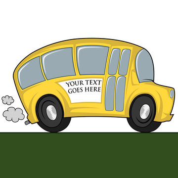 Funny illustration of a (school) bus - you can place any text on