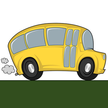 Funny illustration of a (school) bus
