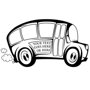 Silhouette of a (school) bus - you can place any text on