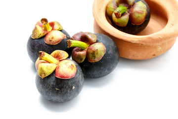mangosteen on a white background.