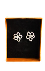 earrings in gold gift box