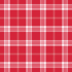 Vector red and white plaid tartan seamless pattern background