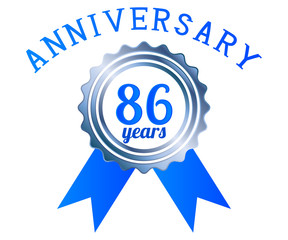 86 year anniversary logo ribbon