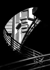 Cercles muraux construction de la ville Modern architecture in black and white