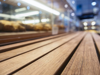 Table top with Bread shelf Supermarket display perspective