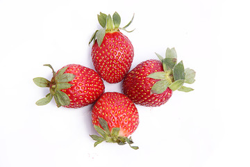 Four Strawberries in group