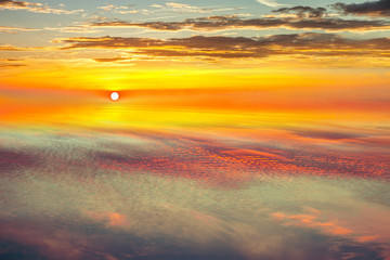 Sunset sky view out of the window