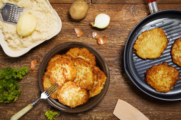 Delicious homemade potato pancakes.