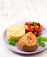 burghul  with grilled vegetables