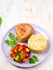 burghul  with grilled vegetables