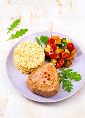 burghul  with grilled vegetables
