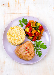 burghul  with grilled vegetables