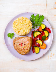 burghul  with grilled vegetables