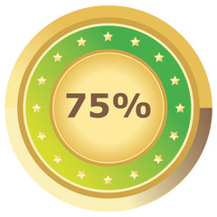 Prozent Button hell grün auf weißem Hintergrund