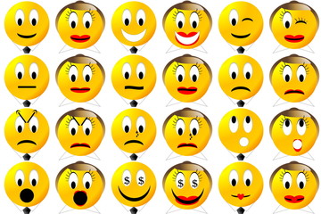 Business emoticons set or collection