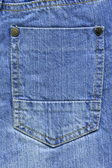 Pocket of blue jeans