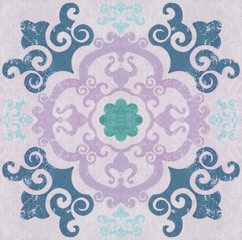 Old ceramic tiles patterns background in the park public