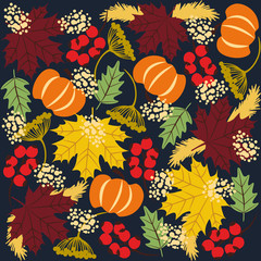 autumn elements background. Vector design. 