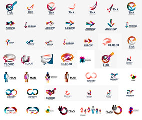 Large corporate company logo collection. Universal icon set for