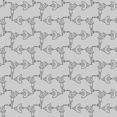 Regular monochrome steampunk seamless  pattern