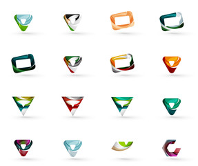 Set of various geometric icons