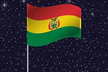 3D Flag Illustration waving in the night sky of the country of