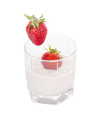 strawberry yogurt in a glass