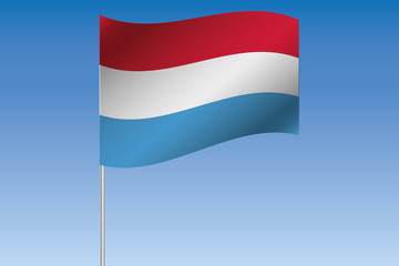 3D Flag Illustration waving in the sky of the country of  Luxemb