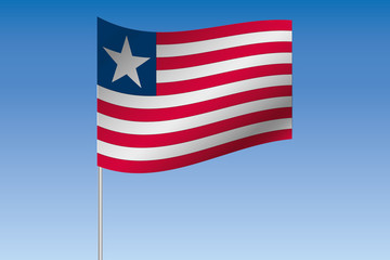 3D Flag Illustration waving in the sky of the country of  Liberi