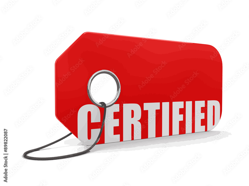 Sticker label certified (clipping path included)