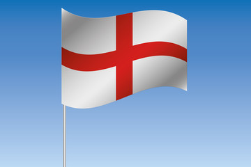 3D Flag Illustration waving in the sky of the country of  Englan