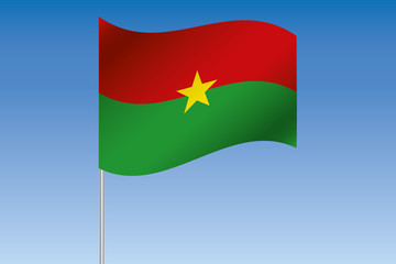 3D Flag Illustration waving in the sky of the country of  Burkin