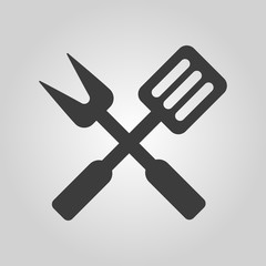 The bbq icon. Barbecue and kitchen, cook symbol. Flat Vector