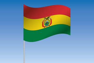 3D Flag Illustration waving in the sky of the country of  Bolivi