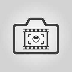 The camera icon. Photo and photographer, film symbol. Flat