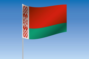 3D Flag Illustration waving in the sky of the country of  Belaru