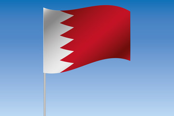 3D Flag Illustration waving in the sky of the country of  Bahrai