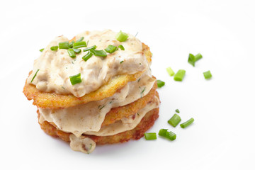 potato pancake with sauce