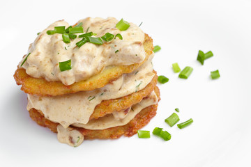 potato pancake with sauce