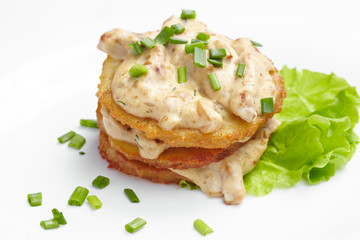 potato pancakes with sauce