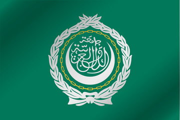 3D Wavy Flag Illustration of the country of  Arab League