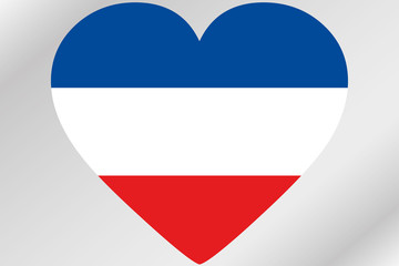 Flag Illustration of a heart with the flag of  Yugoslavia