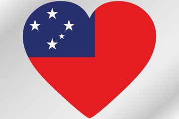 Flag Illustration of a heart with the flag of  Western Samoa