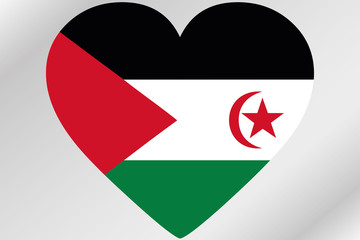 Flag Illustration of a heart with the flag of  Western Sahara