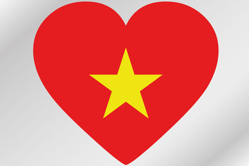 Flag Illustration of a heart with the flag of  Vietnam